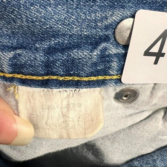 A.CO.CO Shorts Jean Mens 28 Cargo Pocket Denim Exposed Button Fly Vintage - Picture 9 of 9